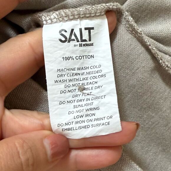 Salt Two Tones Heathered Tan Cotton Polo Shirt L - Picture 8 of 10